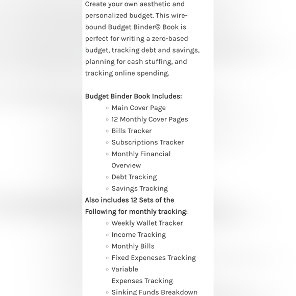 NEW Budget binder yearly & monthly - Picture 2 of 3